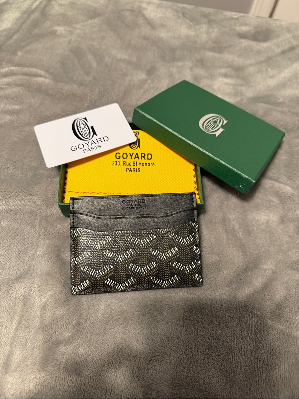 Goyard Black and Gray Chevron Cardholder